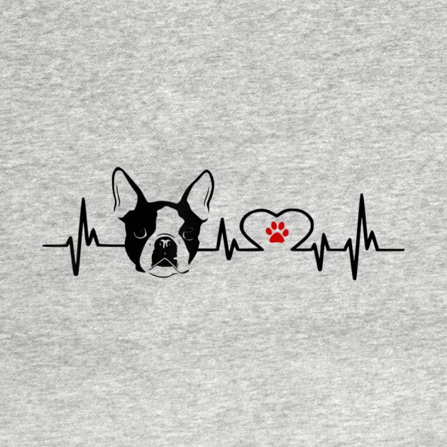 Boston Terrier Heartbeat Line by Xamgi